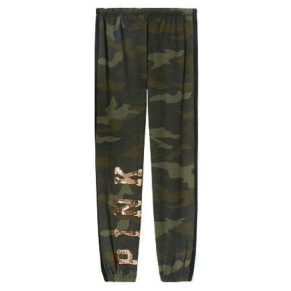 Victoria’s Secret PINK Bling Pants Camo Green NWT - Picture 4 of 7